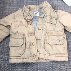 Old Navy baby boy’s khaki jacket size 6-12mon EUC